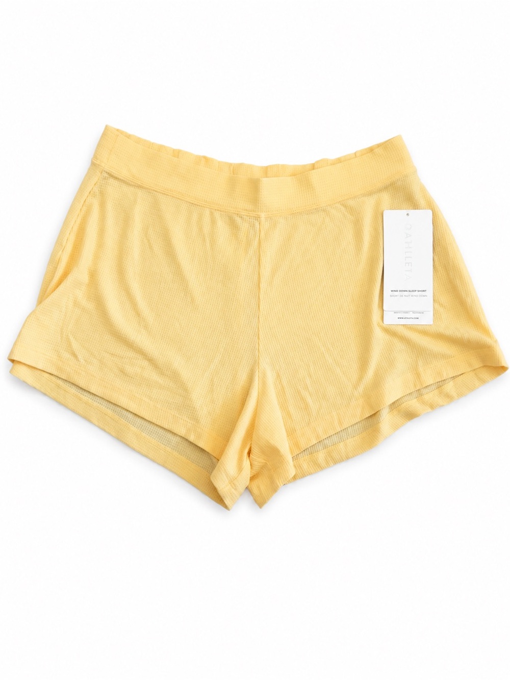 Athleta Wind Down Sleep Shorts soft butter yellow NWT Medium